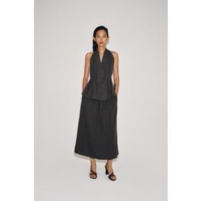 린넨 혼방 민소매 랩 탑 / 4043/008/807 ANTHRACITE GREY