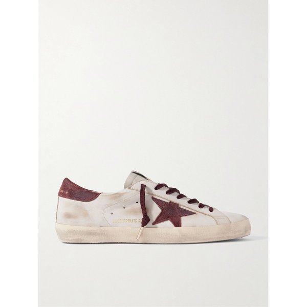 슈퍼스타 디스트레스드 스웨이드 트리밍 가죽 스니커즈 46376663162998639