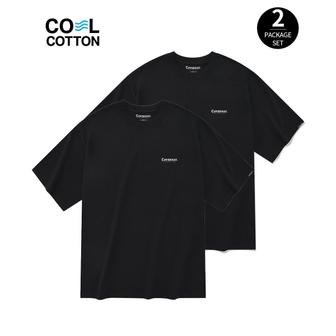 커버낫 쿨 코튼 2-PACK 티셔츠 블랙+블랙 CO2402STE1BB