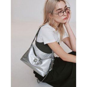 veil middle bag - crinkle silver