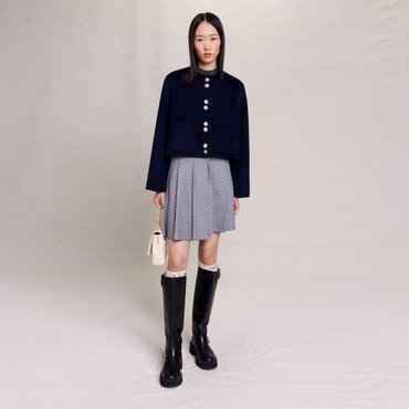 마쥬 [시즌오프 30%] 버튼다운 라운드넥 울 자켓