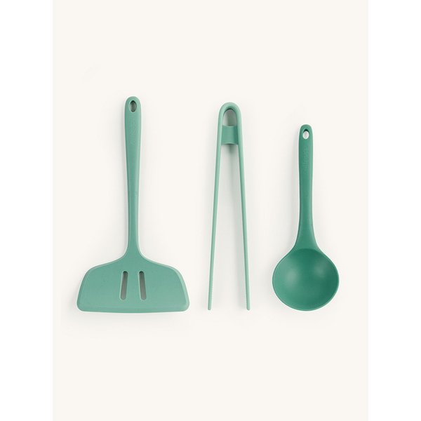 디엣지 키친툴 실리콘 조리도구 3종 세트 뒤집개 서빙스푼 미니집게