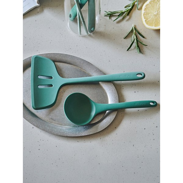 디엣지 키친툴 실리콘 조리도구 3종 세트 뒤집개 서빙스푼 미니집게