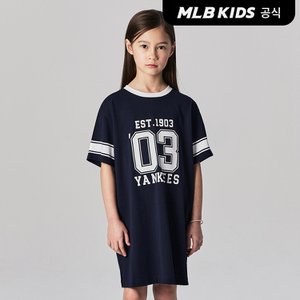 MLB키즈 (공식)24SS 바시티 그래픽 반팔 원피스 NY