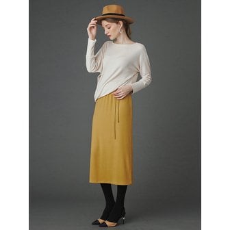 페리메라 PM4223O180 Kalina draping knitwear dress_Murstard