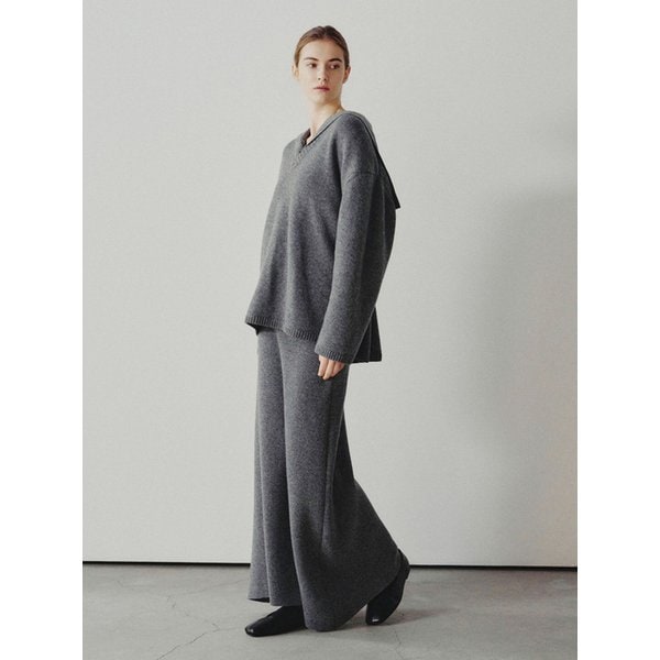 카렌 메리노울 브이넥 오버사이즈 스웨터 그레이