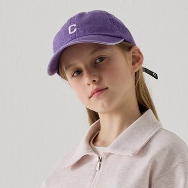 커버낫 키즈 컬리지 C로고 면 볼캡(워싱) 퍼플 CK2501CA08PU