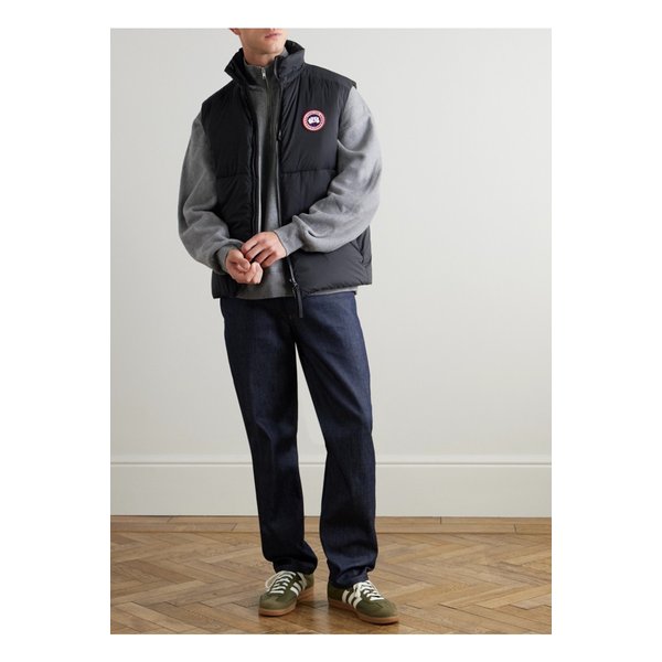 로지 퀼팅 립스탑 다운 질레 블랙 46376663162932251