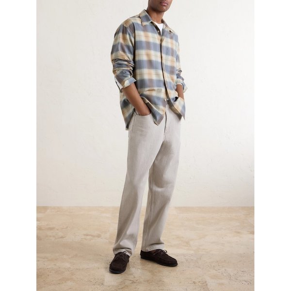 체크 울 포플린 셔츠 46376663162971133