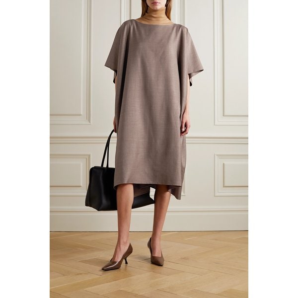 Janita Wool-blend Midi Dress 브라운 1647597276054548