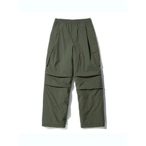 Padded Nylon Parachute Cargo Pants_Olive Khaki