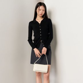 WOMAN 텐셀 리브드 카라 가디건 [BLACK] / WBE1L04525