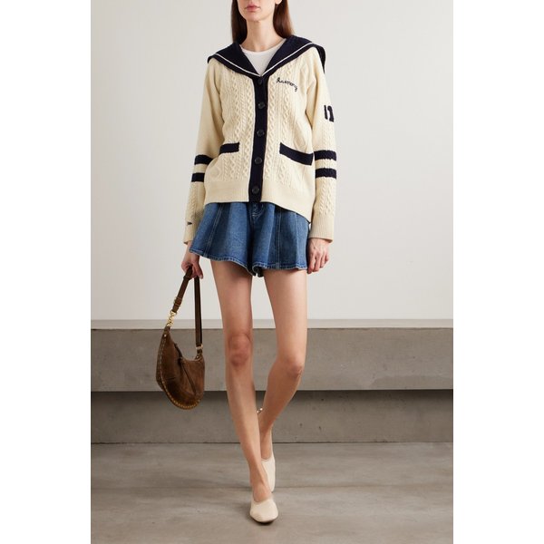 마렌 자수 케이블 니트 울 가디건 46376663163017753