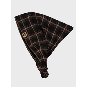 2-WAY CHECK BANDANA HEADBAND (BROWN)