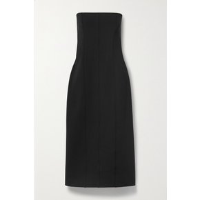 Melonia Strapless Paneled Scuba Midi Dress 블랙