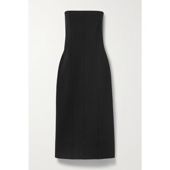 더로우 Melonia Strapless Paneled Scuba Midi Dress 블랙