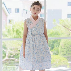 샤르뎅이 데일리 면 여아 생활 한복 아동 꽃무늬 원피스