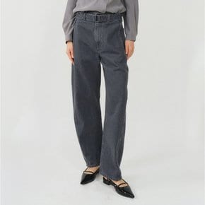 코튼 트위스티드 벨티드 팬츠_그레이 / COTTON TWISTED BELTED PANTS_GREY