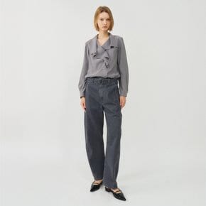 코튼 트위스티드 벨티드 팬츠_그레이 / COTTON TWISTED BELTED PANTS_GREY