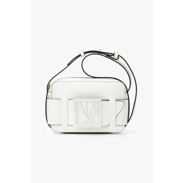 ARMANI EXCHANGE AX 여성 스퀘어 로고 벨트 크로스바디백(A424170006)화이트