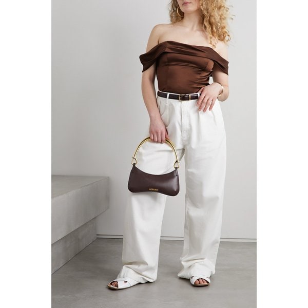 리포메이션 럭스 오프숄더 플리츠 실크 새틴 탑 1647597305770053