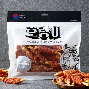 펫프렌즈 호랑이 독 콜라겐 치킨롤 닭가슴살&황태 180g