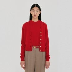 ZAINE Button Point Knit Cardigan - Red