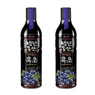  샘표 백년동한 현미발효 흑초 블랙베리 블루베리 900ml x 2개