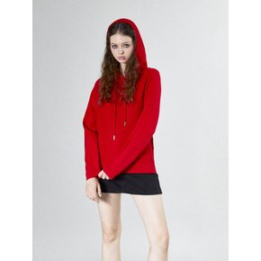 Button Up Knitted Hoodie (RED)