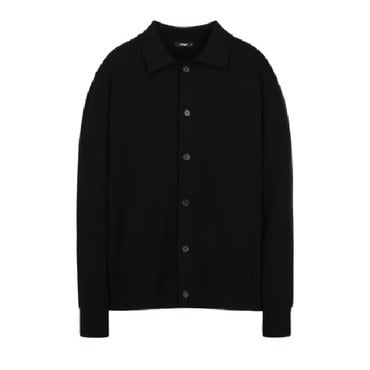 알레그리 [25FW]블랙《Milano Wool》카라넥 가디건(ARSW5C003BK)