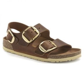 우먼 Birkenstock 밀라노 빅 버클 천연가죽 오일드 - 꼬냑 1023972