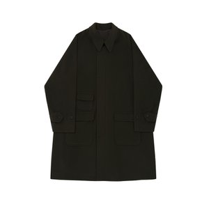 Wool comfort Raglan Coat (Dark Olive)