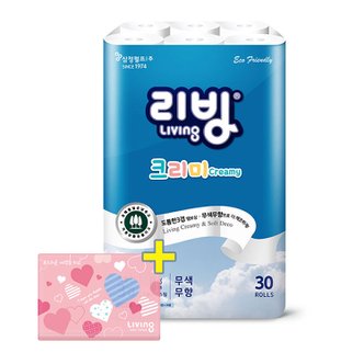 삼정펄프 삼정 3겹 크리미 화장지 25m 30롤1팩+여행용40p 1팩