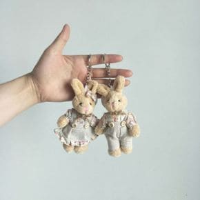 곰돌이 토끼 키링 인형 열쇠고리 차키 커플 소품샵 X ( 2매입 )