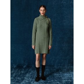 TWW WOOL HIGH NECK CABLE KNIT DRESS _3 COLORS