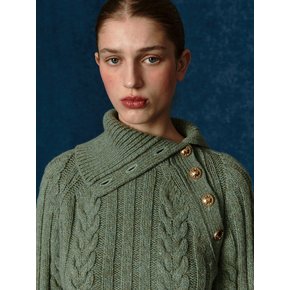 TWW WOOL HIGH NECK CABLE KNIT DRESS _3 COLORS