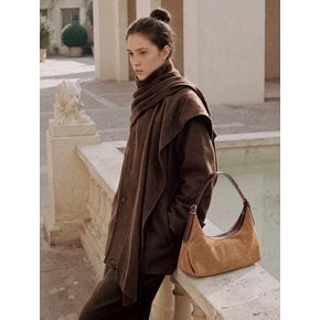 REFINE HIGH NECK HALF COAT (BROWN)