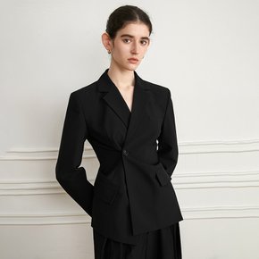 YY_Black one-button jacket