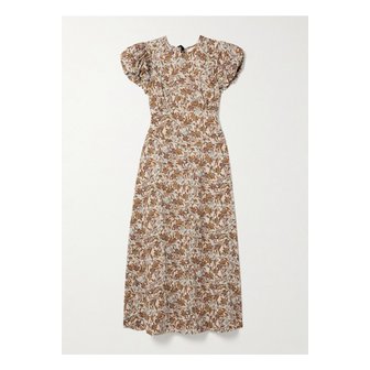 D&Ocirc;EN 도엔 로디아 플로럴 프린트 코튼 보일 미디 원피스 1647597345558177