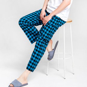 국산 선염체크 9부 남성 파자마 잠옷바지