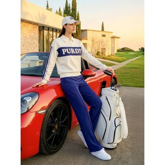 퍼디 SET/더블라인 네오프랜 와이드 팬츠세트 [아이보리+블루]