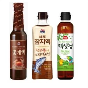 사조 프리미엄 꽃게액550ml + 참치액 500ml + 매실청