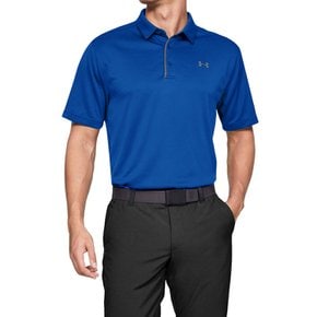 남성 남자 UA 테크 골프 카라 반팔 티셔츠 블루 1290140-400