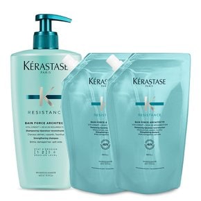 방 포스 아키텍트 대용량 샴푸 1.5L 세트 (본품 500ml+리필 500mlx2)