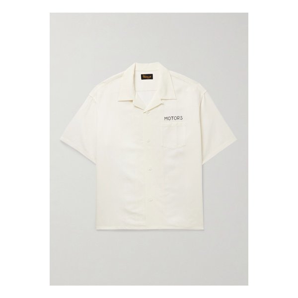 크로스비 컨버터블 칼라 자수 울 리넨 혼방 셔츠 화이트 46376663162937899