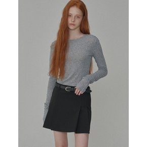 See-Through Wool Jersey T-shirt_Melage Gray