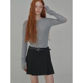 See-Through Wool Jersey T-shirt_Melage Gray