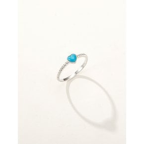 925 Turquoise Heart Twist Ring