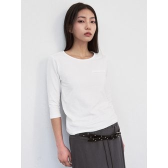 시스에이 7부 스틱 라운드 티셔츠 [white]