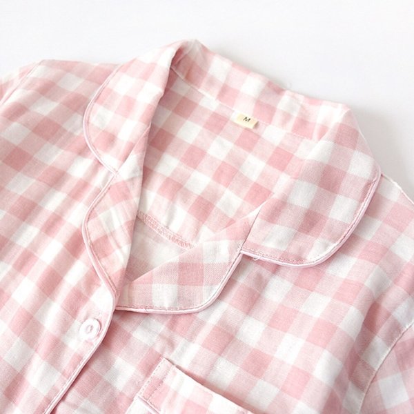 남여 체크 반팔 잠옷 상하세트 파자마 카라넥 버튼오픈 데일리 홈웨어